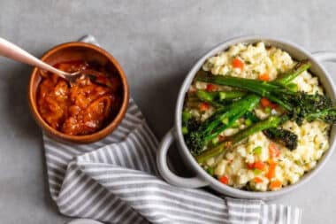 Roasted-Broccoli-with-Creamy-Herbed-Quinoa